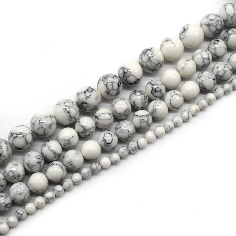 Synthetic white turquoise loose beads DIY hand-woven materials
