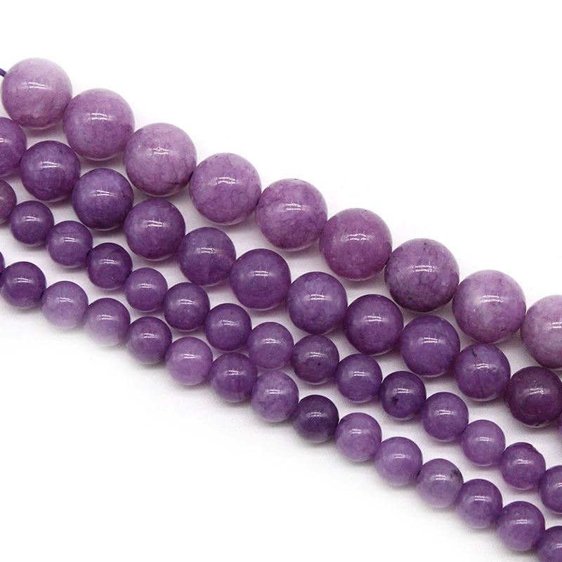 Optimized purple spodumene loose beads round beads DIY hand-woven bracelet