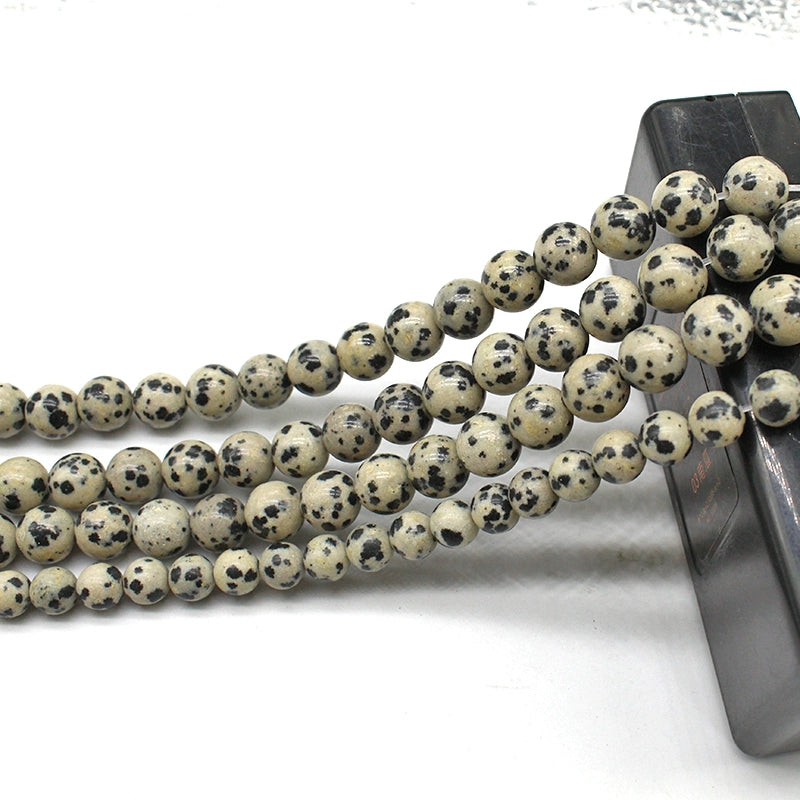 Spotted stone loose beads and DIY hand-woven materials