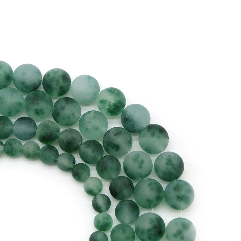 Frosted matte green chalcedony loose crystal beads for DIY hand-woven materials