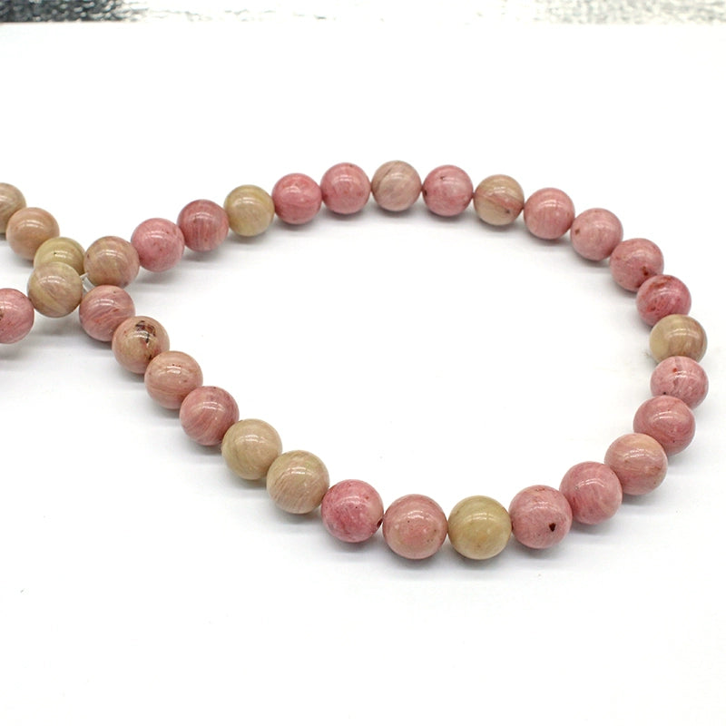 Natural rhodochrosite loose round beads DIY hand-woven crystal