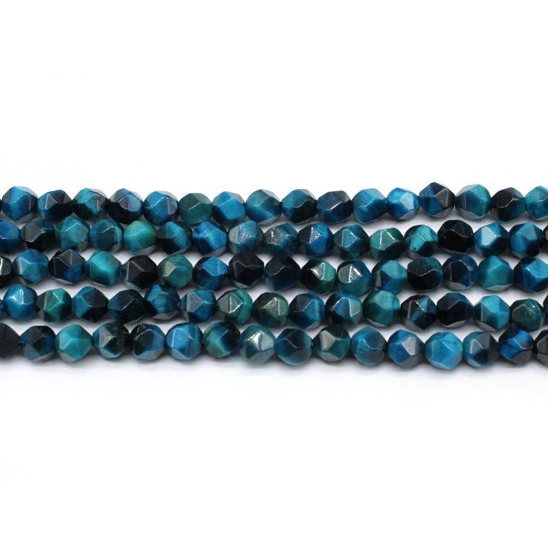 Large cut blue tiger eye loose beads bracelet