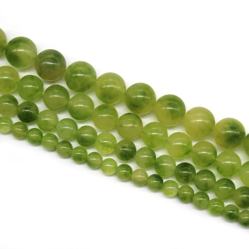 Yellow-green floating flower chalcedony loose beads round bead bracelet