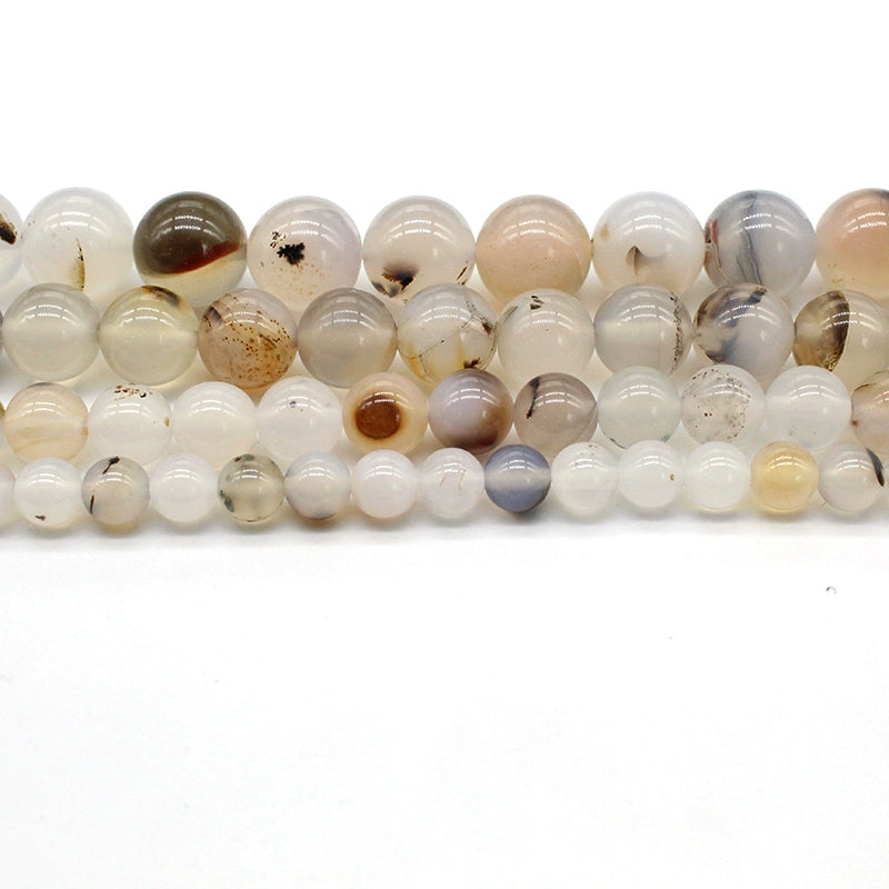 Black flower agate loose beads diy hand-woven material