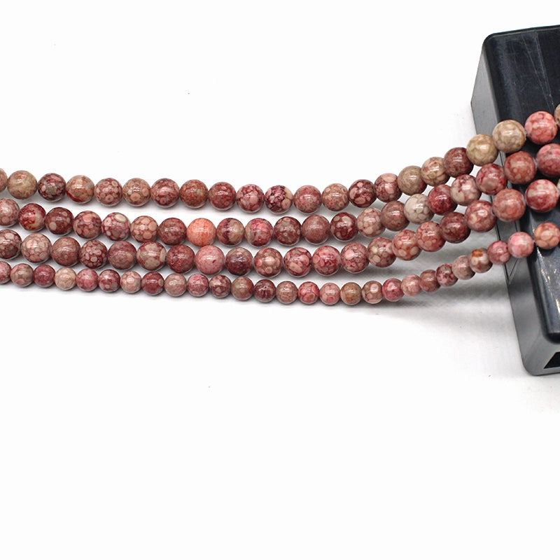 Red chrysanthemum loose beads diy hand-woven round beads
