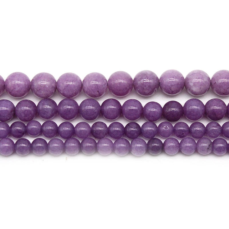 Optimized purple spodumene loose beads round beads DIY hand-woven bracelet