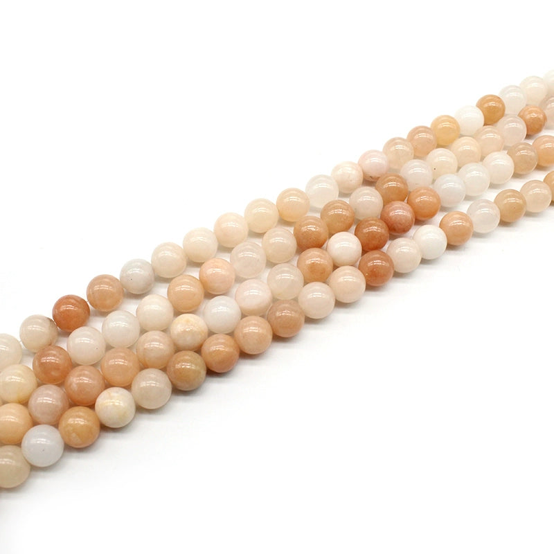 Light pink aventurine loose beads DIY hand-woven material crystal