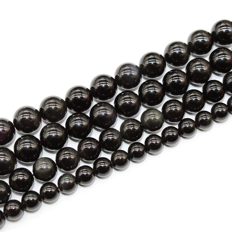 Natural stone color obsidian loose beads DIY hand-woven materials crystal