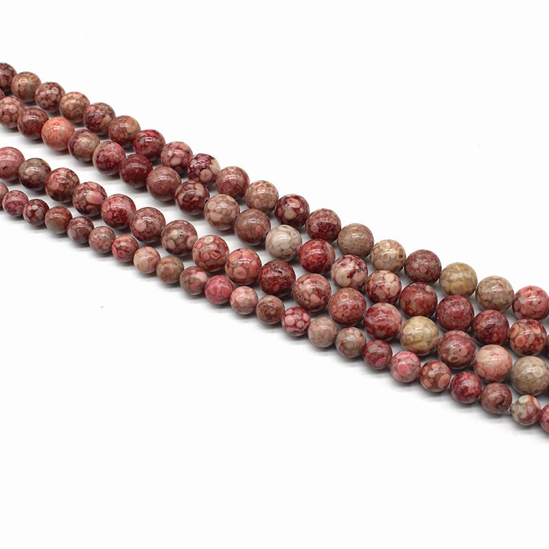Red chrysanthemum loose beads diy hand-woven round beads