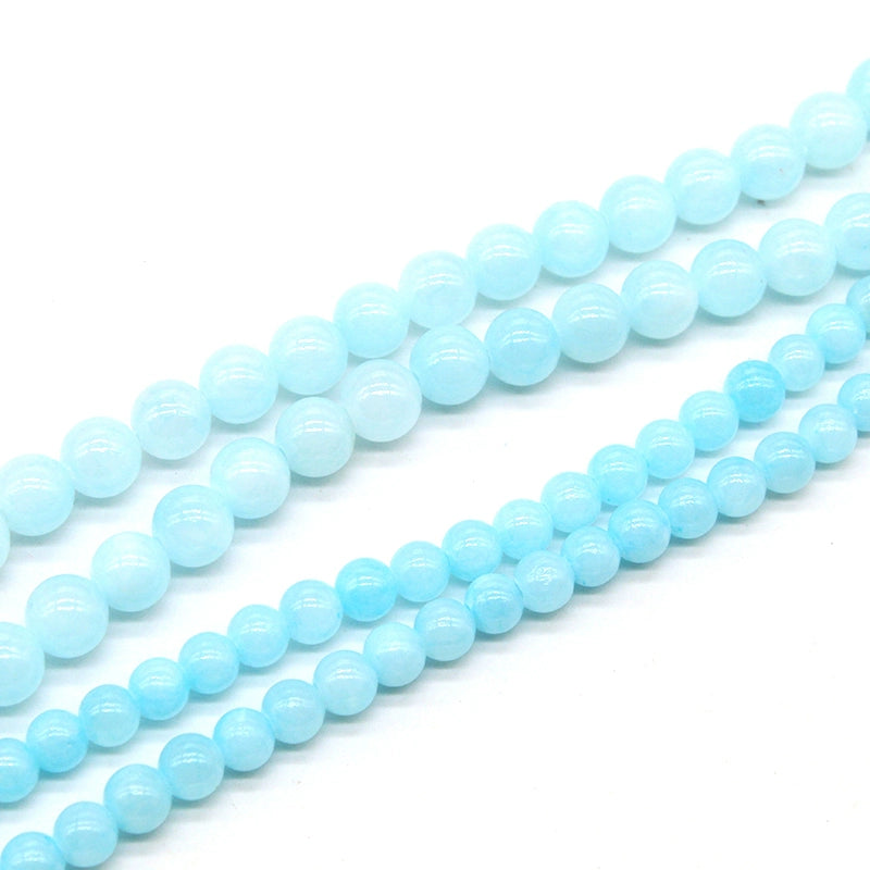 Blood blue beige jade loose beads DIY hand-woven materials