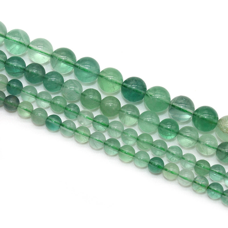 Green fluorite loose beads round beads DIY hand-woven