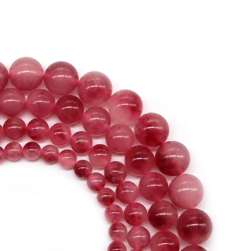 Red floating flower chalcedony DIY handmade crystal braided bracelet
