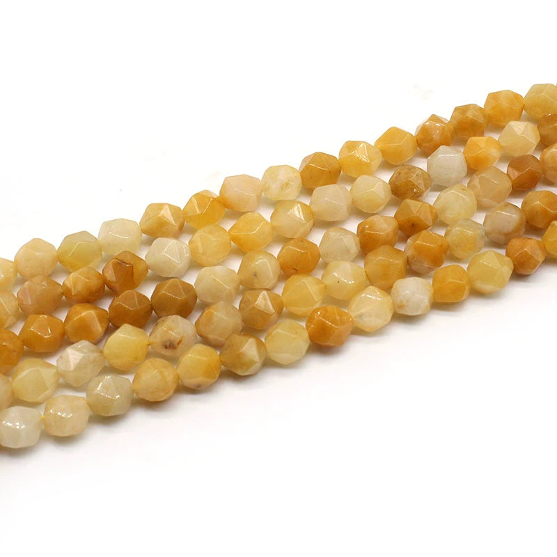 Large cut yellow aventurine loose beads bracelet