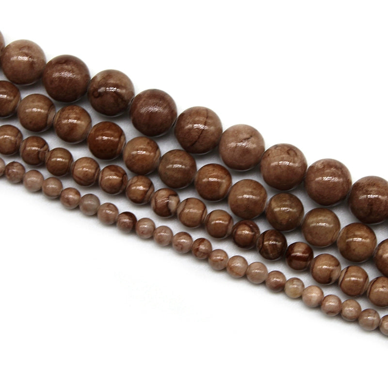 Optimized coffee-colored striped Persian jade loose beads