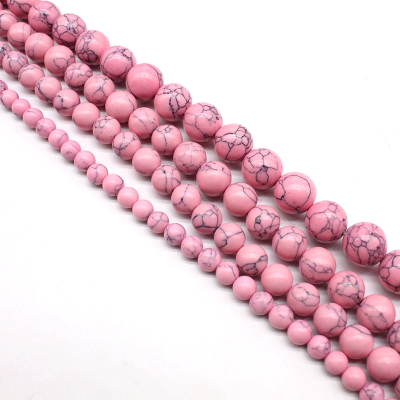 Synthetic pink turquoise loose beads and round beads DIY hand-woven materials