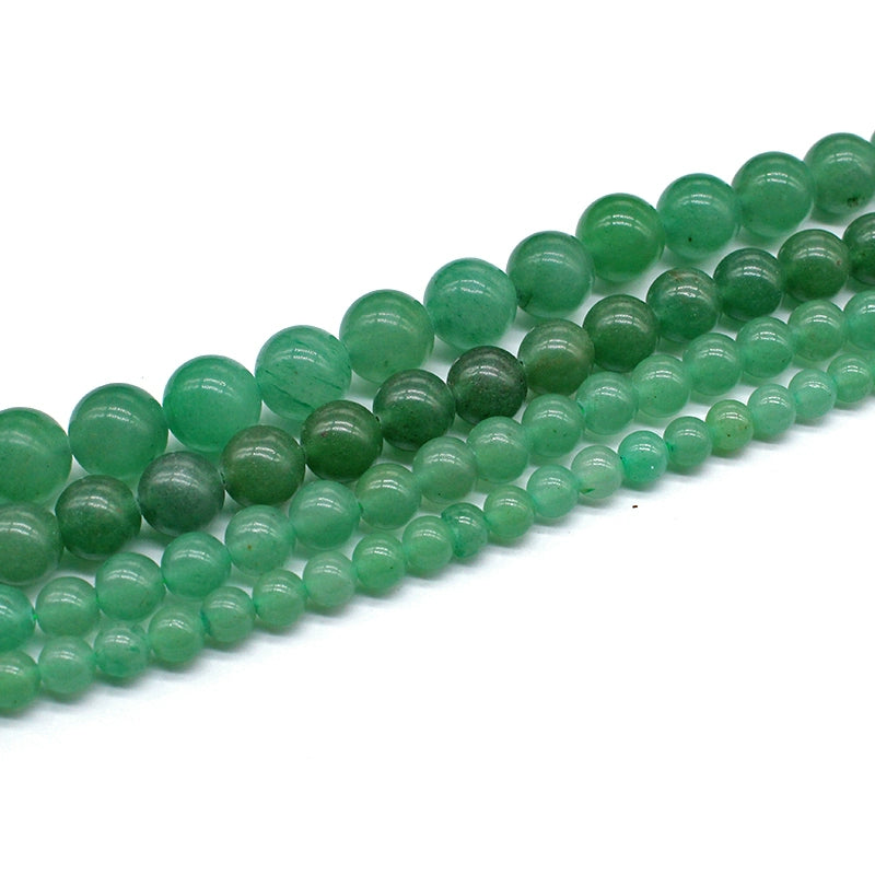 Green aventurine loose beads round beads crystal agate DIY hand-woven materials