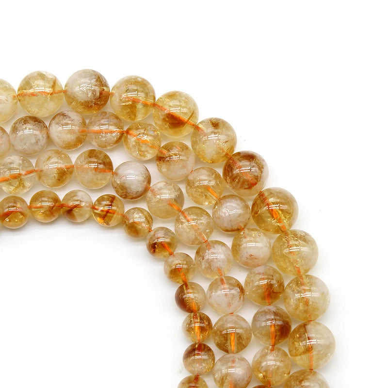 Natural stone yellow tower crystal beads necklace semi-finished product