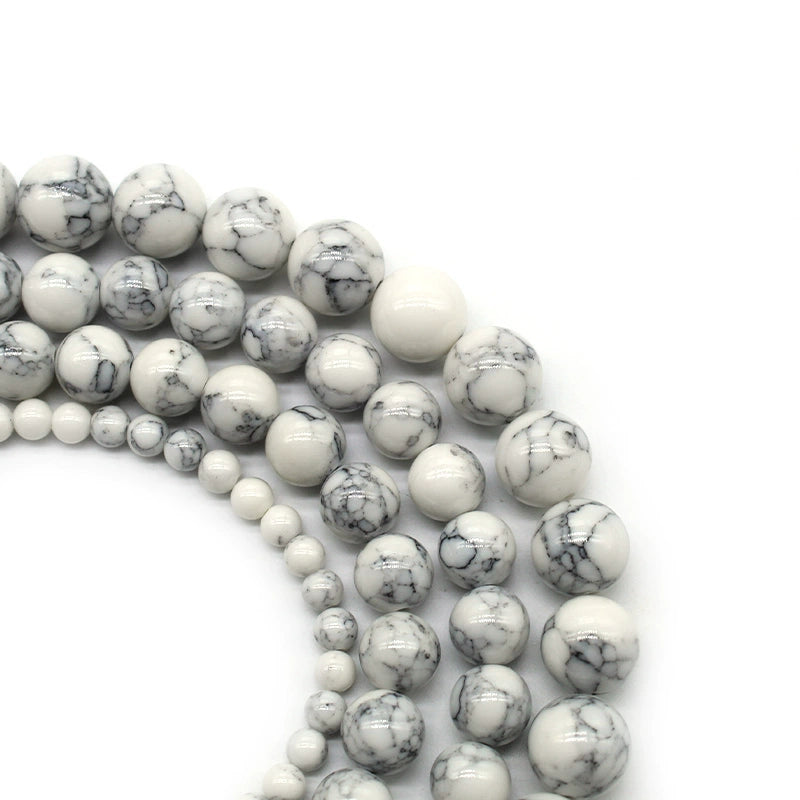 Synthetic white turquoise loose beads DIY hand-woven materials