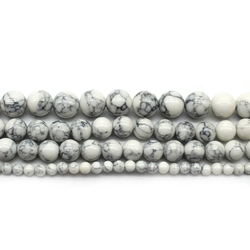 Synthetic white turquoise loose beads DIY hand-woven materials