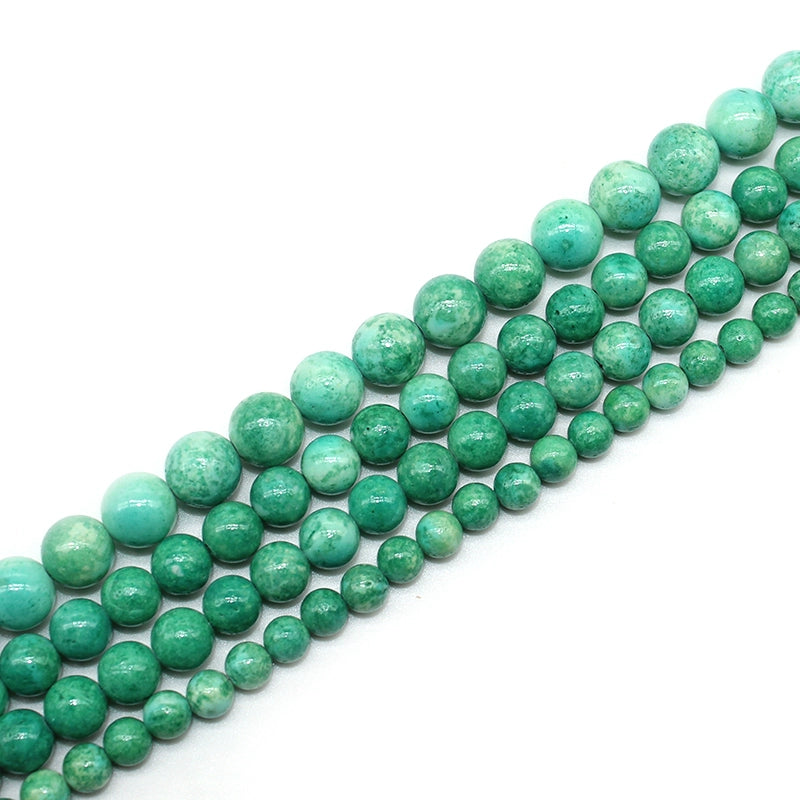 Synthetic green fossil loose beads DIY hand-woven bracelet
