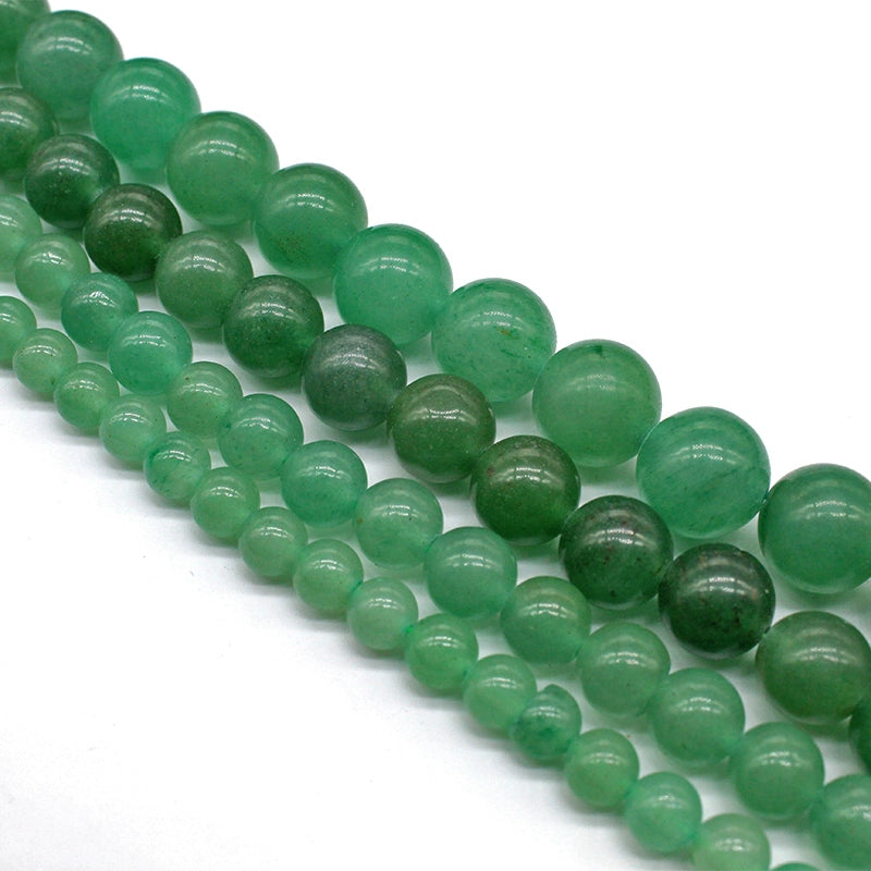 Green aventurine loose beads round beads crystal agate DIY hand-woven materials