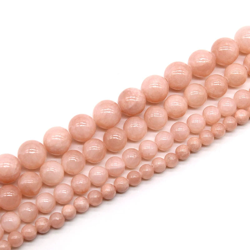 Flesh-colored beige jade round beads DIY jewelry accessories