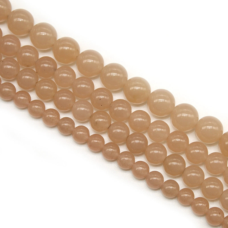 Flesh-colored chalcedony loose beads necklace semi-finished product