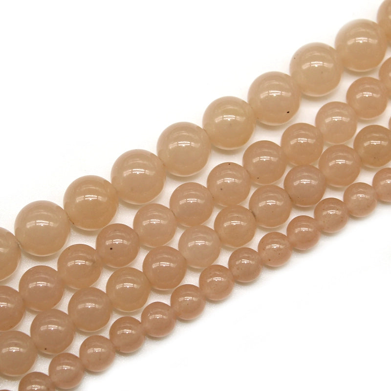 Flesh-colored chalcedony loose beads necklace semi-finished product