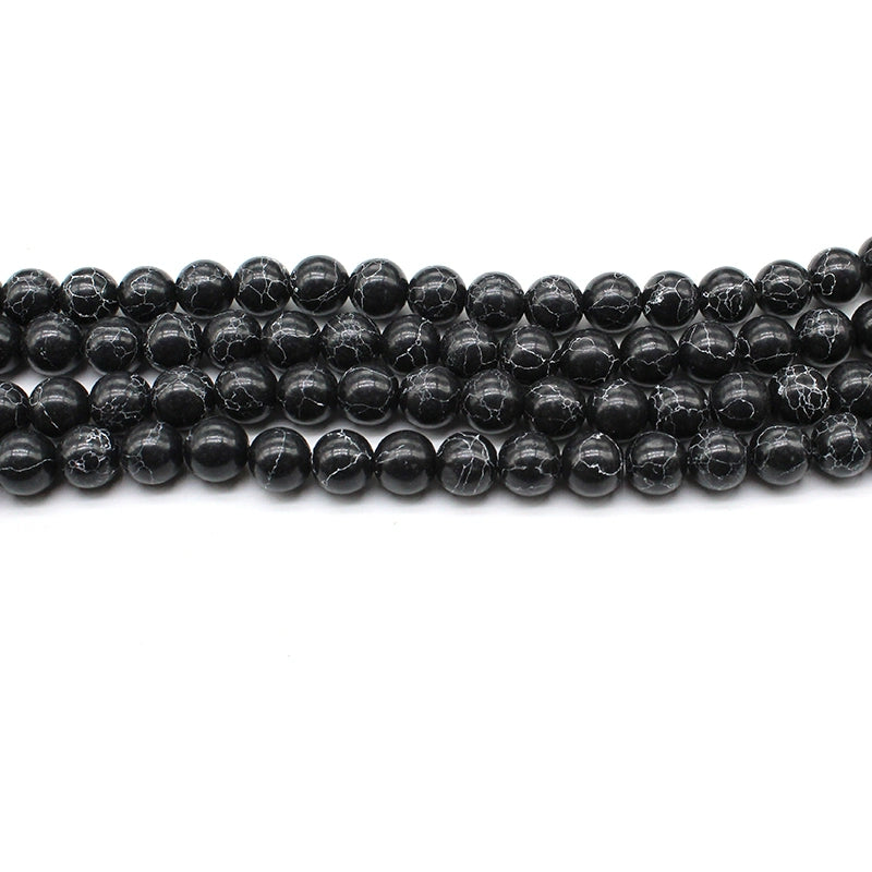 Synthetic black malachite loose beads diy hand-woven