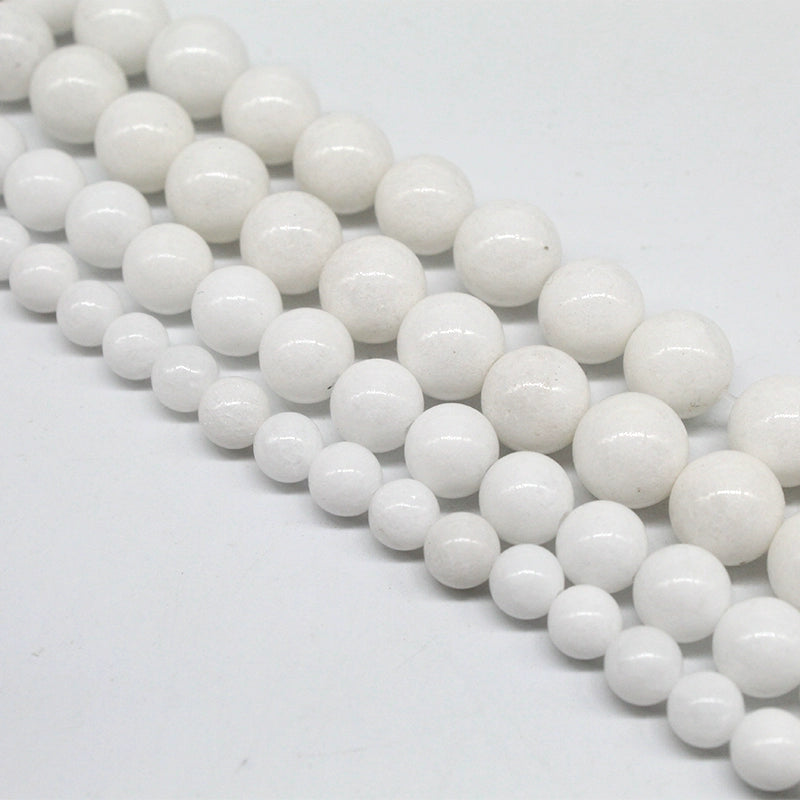 Porcelain white stone loose beads DIY hand-woven material