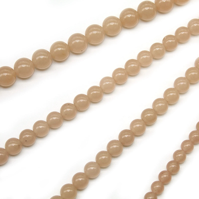 Flesh-colored chalcedony loose beads necklace semi-finished product