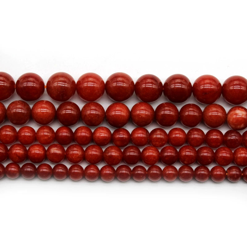 Red Burmese Jade Chalcedony Loose Beads DIY Hand-woven Crystal
