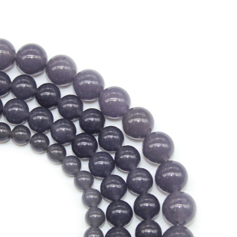 Optimized gray chalcedony loose beads round beads DIY handmade woven bracelet