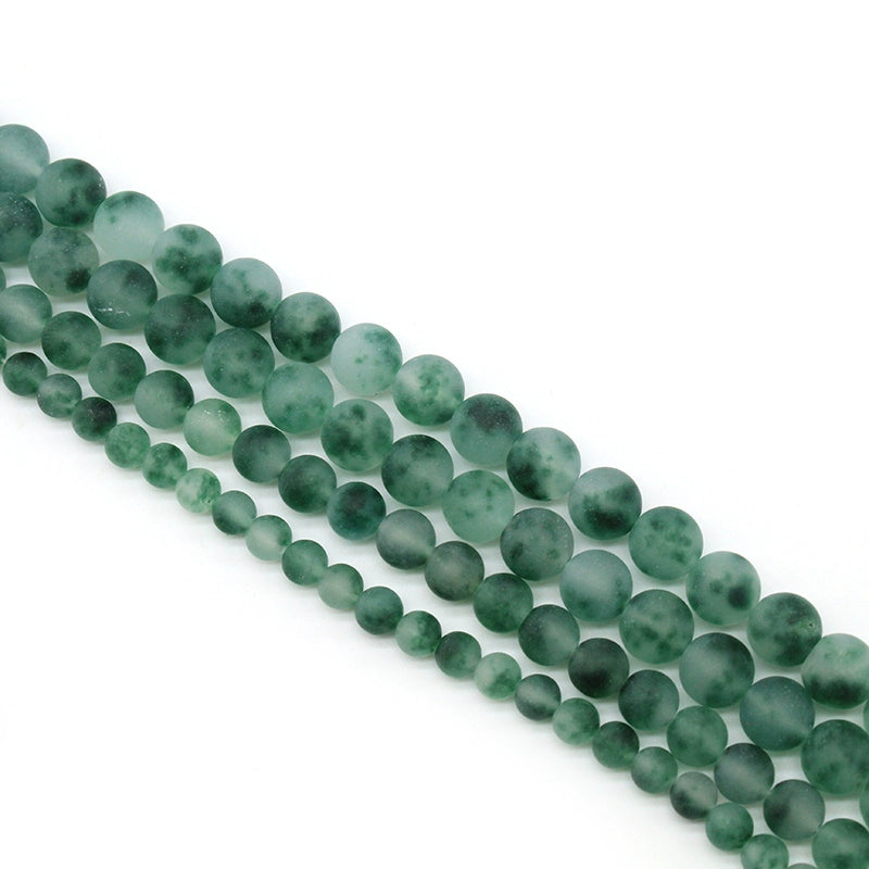 Frosted matte green chalcedony loose crystal beads for DIY hand-woven materials