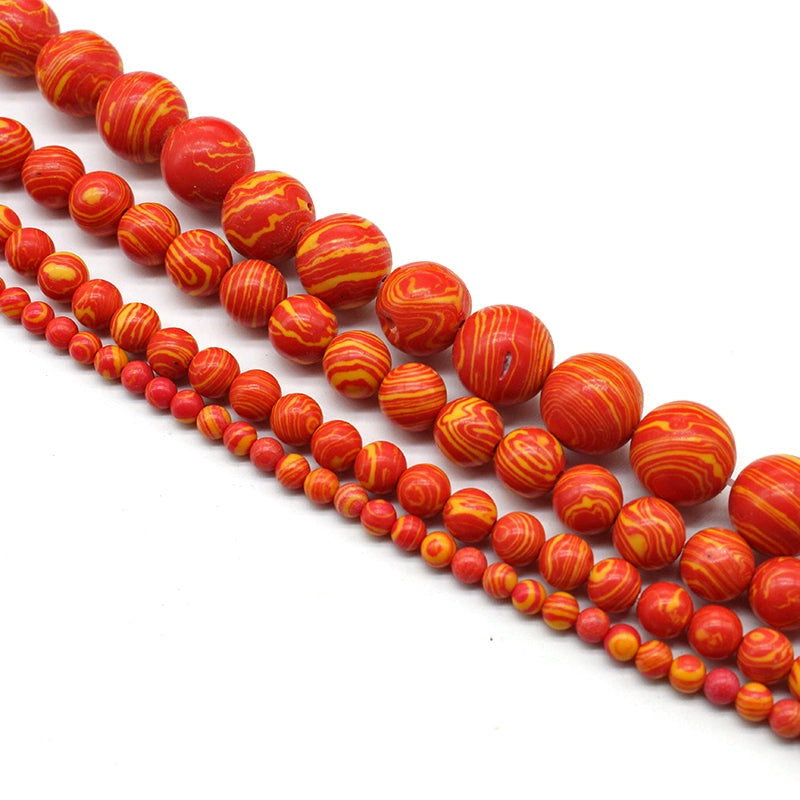 Synthetic red malachite loose beads diy hand-woven beads