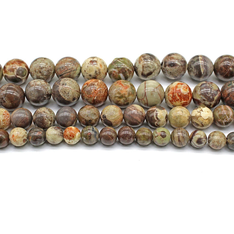 Flower agate loose beads DIY hand-woven materials