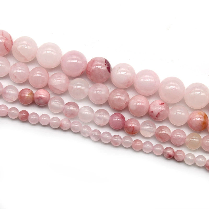 Light pink cracked old Persian jade loose beads necklace semi-finished product