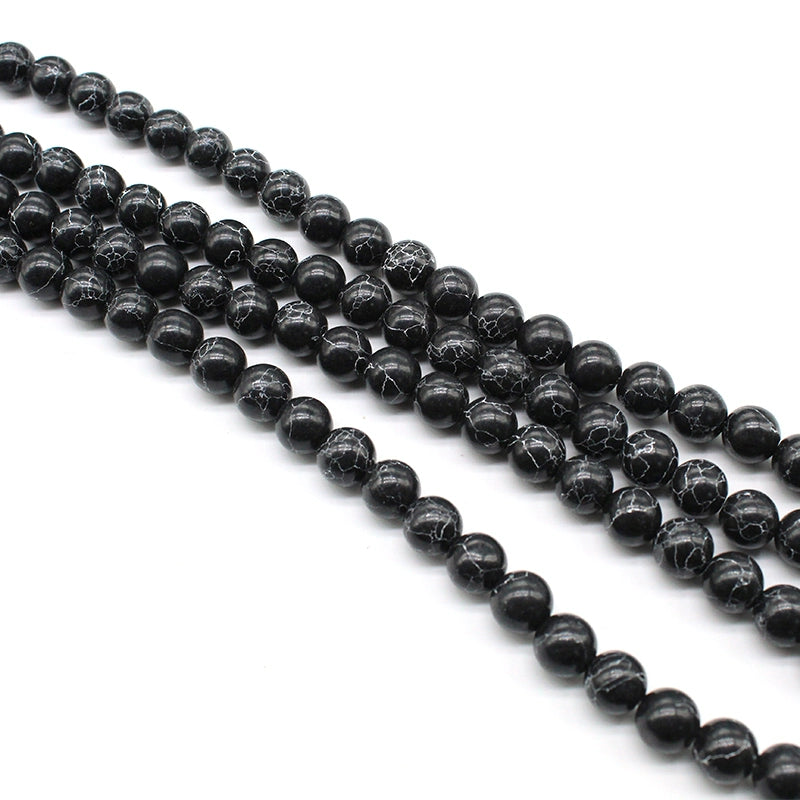 Synthetic black malachite loose beads diy hand-woven