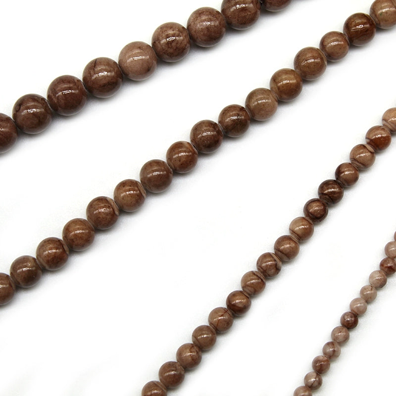 Optimized coffee-colored striped Persian jade loose beads