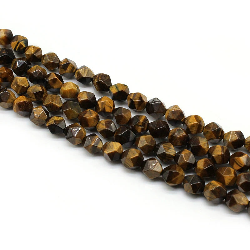 Large cut yellow tiger eye loose beads bracelet