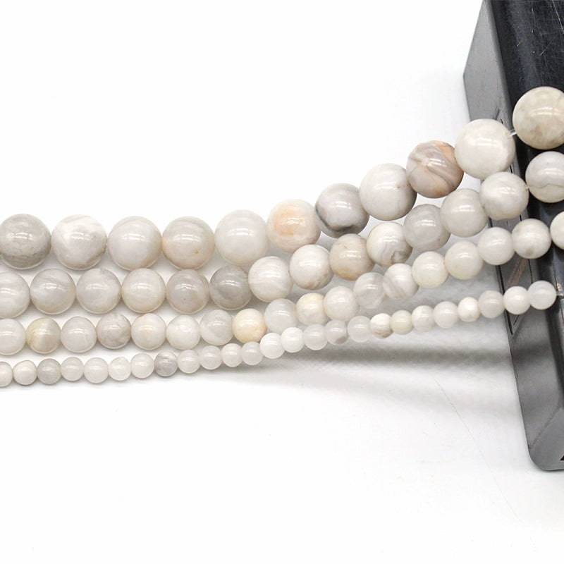 White crazy agate round beads semi-finished products jewelry accessories