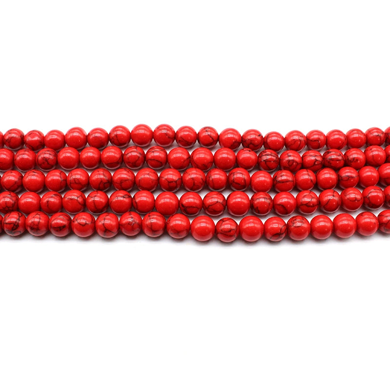 Synthetic red turquoise loose beads diy hand-woven material