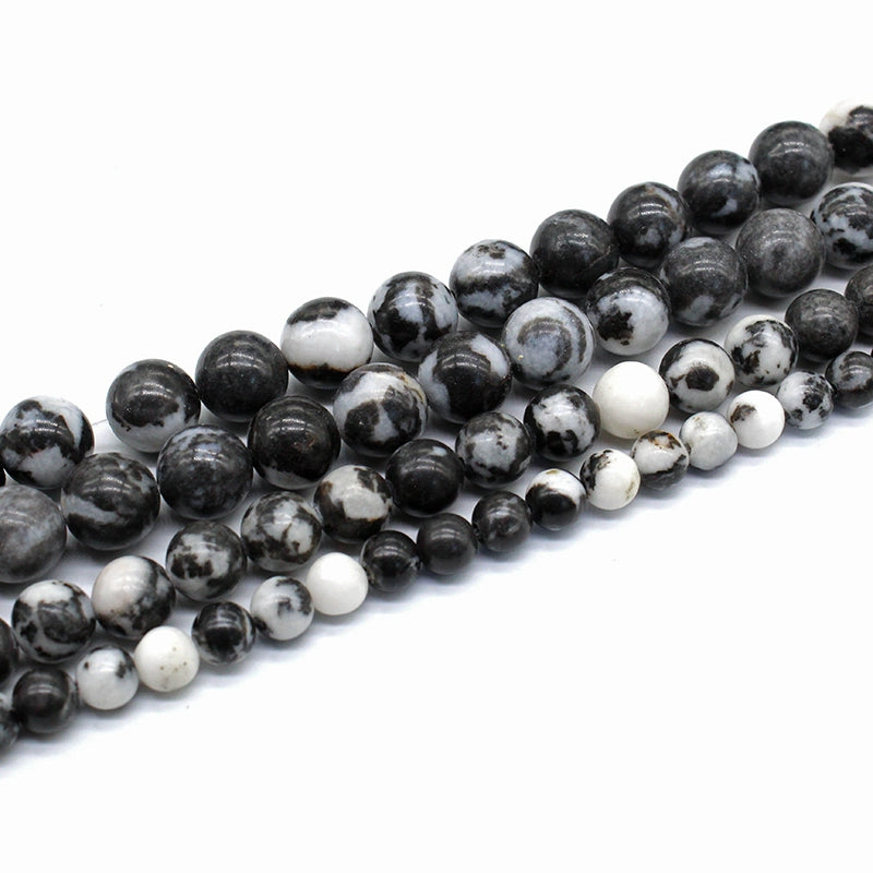 Black and white zebra stone loose beads DIY hand-woven materials