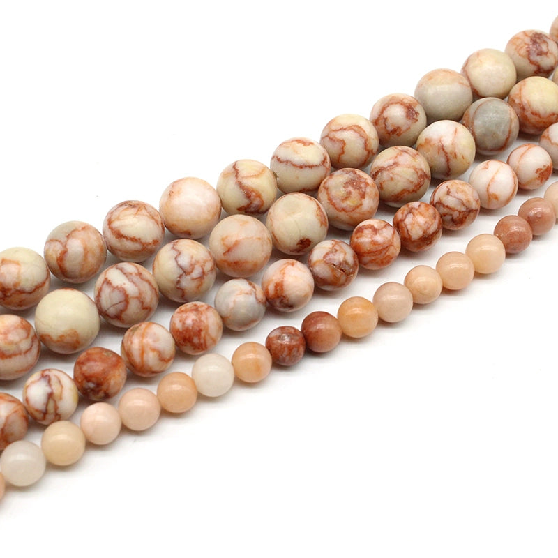 Red network stone loose beads diy hand-woven crystal material