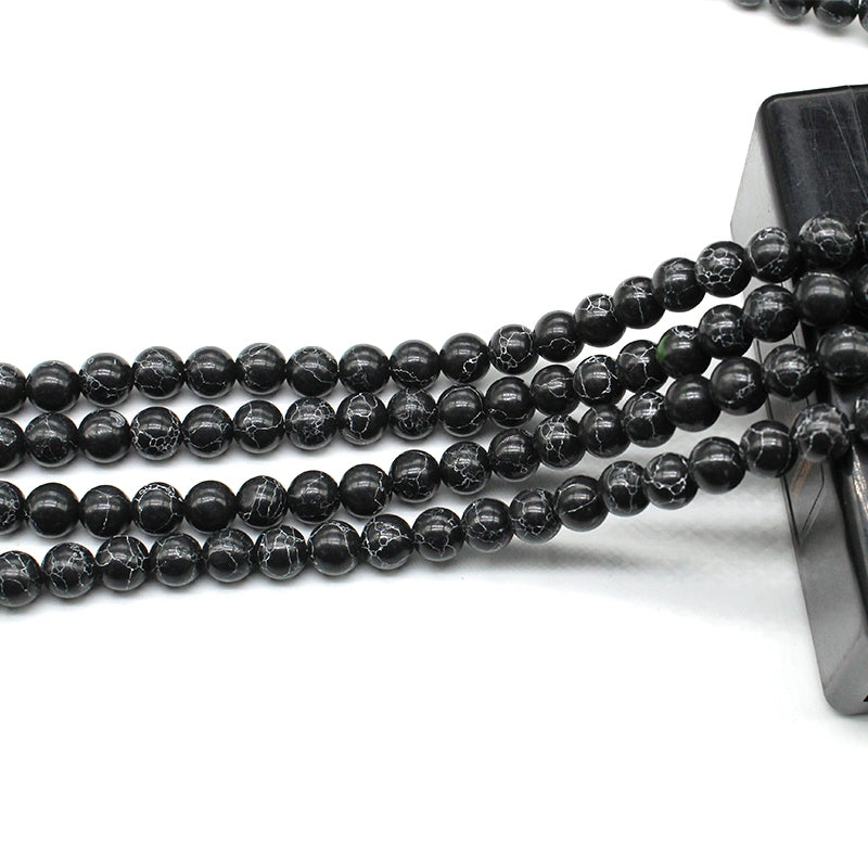 Synthetic black malachite loose beads diy hand-woven