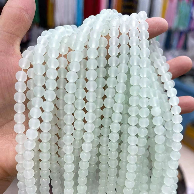 Emerald chalcedony loose beads semi-finished bracelet