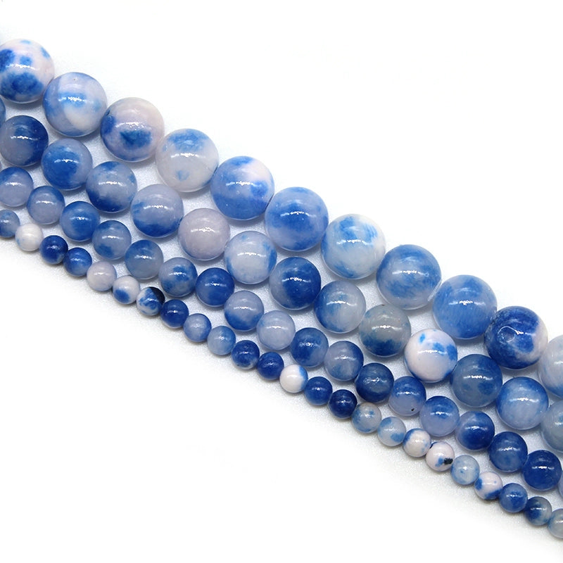 Blue and white porcelain color Persian jade loose beads DIY hand-woven bracelet