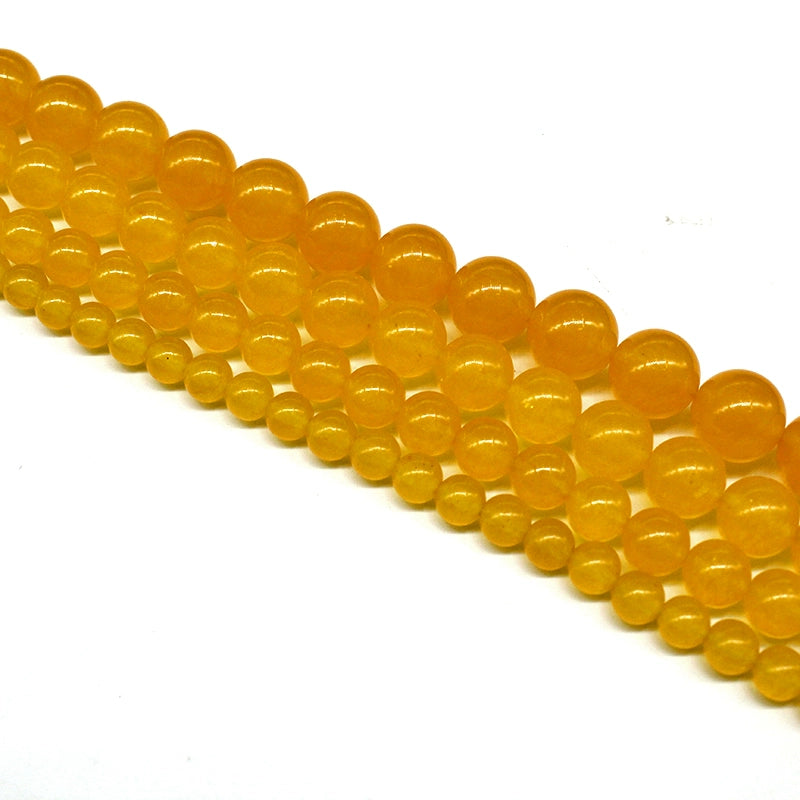 Yellow chalcedony loose beads semi-finished DIY handmade crystal beads