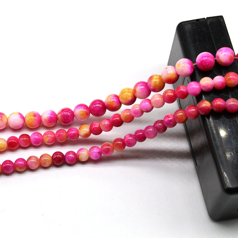 Rose red Persian jade round beads DIY hand-woven materials