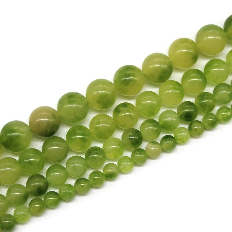 Yellow-green floating flower chalcedony loose beads round bead bracelet